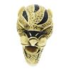 Image 6 : Vintage 18k Gold Detailed Black & Orange Enamel Work Leopard Cocktail Ring