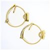 Image 4 : 18k Yellow Gold 1.12 ctw Round Brilliant Bezel Diamond Wide Cuff Huggies Earring