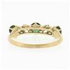 Image 6 : Antique Victorian 14k Gold.70 ctw Round Prong Tsavorite Diamond 5 Stone Band Rin