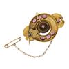 Image 4 : Antique Etruscan Revival 14k Gold Rhodolite Garnet Floral Repousse Work Brooch
