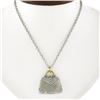 Image 8 : 14K TT Gold 1.25 ctw Diamond Functional Purse Charm Pendant w/ 25" Rolo Chain