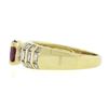 Image 4 : 18K Yellow Gold 1.43 ctw GIA Oval Red Ruby & Baguette Diamond Engagement Ring