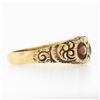Image 5 : Antique Victorian 14k Gold 1.80 ctw Bezel Rhodolite Garnet Textured Repousse Rin