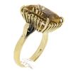 Image 1 : Vintage 18k Gold Emerald Cut Prong Citrine Wire Open Work Basket Cocktail Ring
