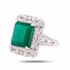 Image 2 : 9.48 ctw Emerald and 1.77 ctw Diamond Platinum Ring