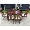 Image 1 : FINE CHERRY DINING TABLE WITH SIX SPLAT-BACK CHAIRS (TWO CAPTAINS)