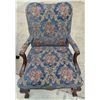 Image 6 : VINTAGE GEORGIAN STYLE CARVED MAHOGANY TAPESTRY ARMCHAIRS, PAIR