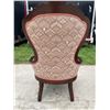 Image 7 : VICTORIAN STYLE GENTLEMAN'S AND LADY'S CARVED WALNUT PARLOR CHAIRS