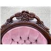 Image 12 : VICTORIAN STYLE GENTLEMAN'S AND LADY'S TUFTED VELVET AND CARVED WOOD PARLOR CHAIRS