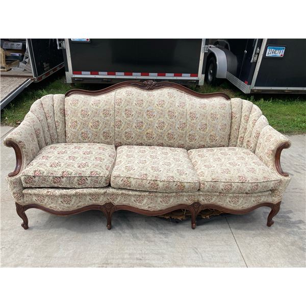 ANTIQUE CARVED WOOD FRENCH PROVINCIAL SOFA