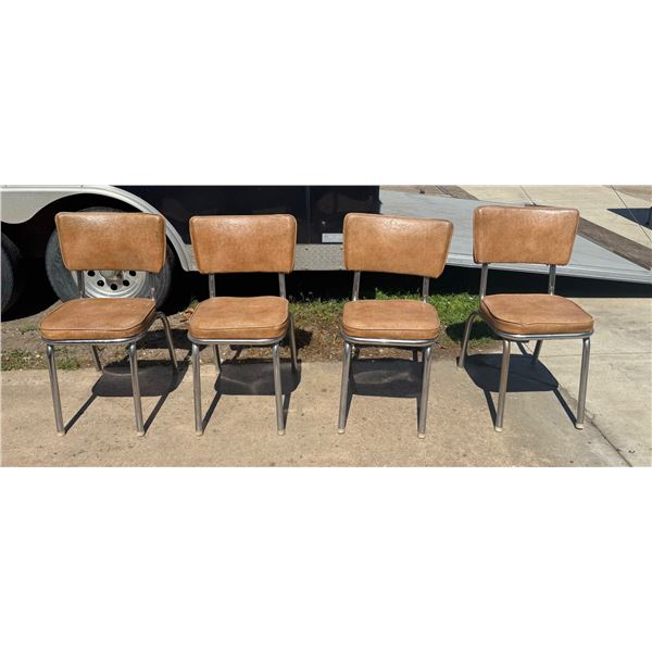 MID-20TH-CENTURY MODERN STYLE DINING CHAIRS BY LOUISVILLE CHAIR CO, SET OF FOUR