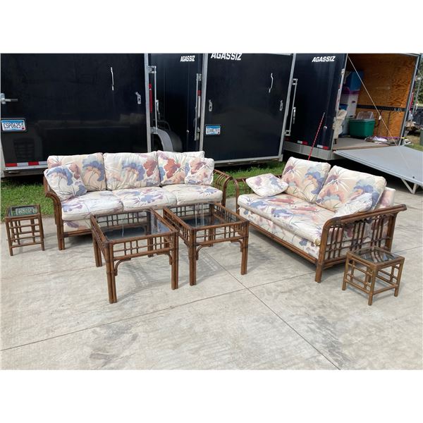 SUNROOM RATTAN AND BAMBOO SET
