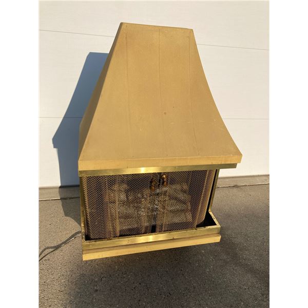 MID-20TH-CENTURY MODERN WALL-MOUNTED ELECTRIC FIREPLACE WITH HEATER BY MONTGOMERY WARD - WORKS!