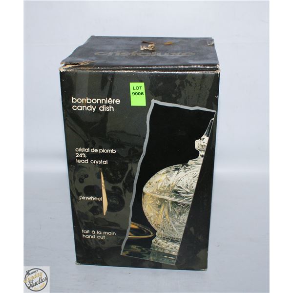 24% LEADED CRYSTAL LIDDED CANDY DISH