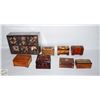 Image 1 : FLAT OF ASSORTED WOODEN TRINKET BOXES W/ SET OF 6