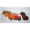 Image 1 : FLAT OF WOODEN VEHICLE MODELS, CAR, TRUCK, HORSE