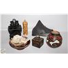 Image 1 : FLAT OF ASSORTED VINTAGE DECOR INCL: STONE CARVED