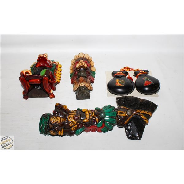 FLAT OF ASSORTED AZTEC & SPANISH ORNAMENTS