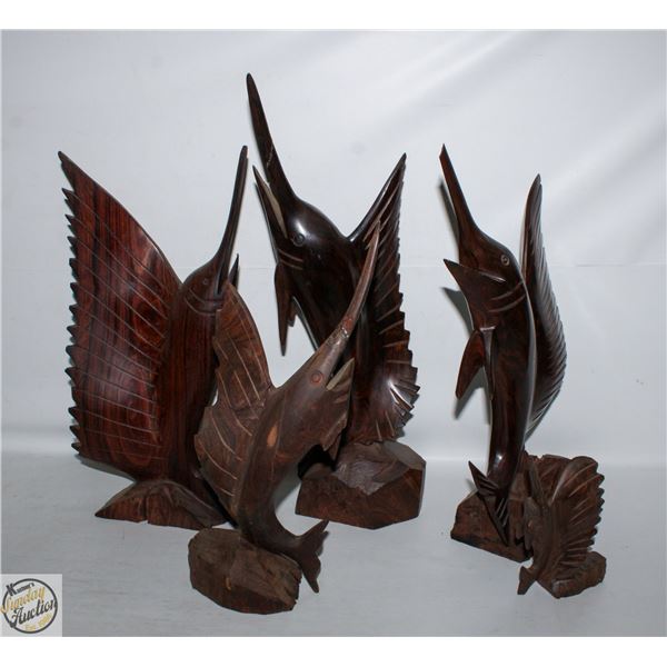 FLAT OF WOOD CARVED SWORDFISH