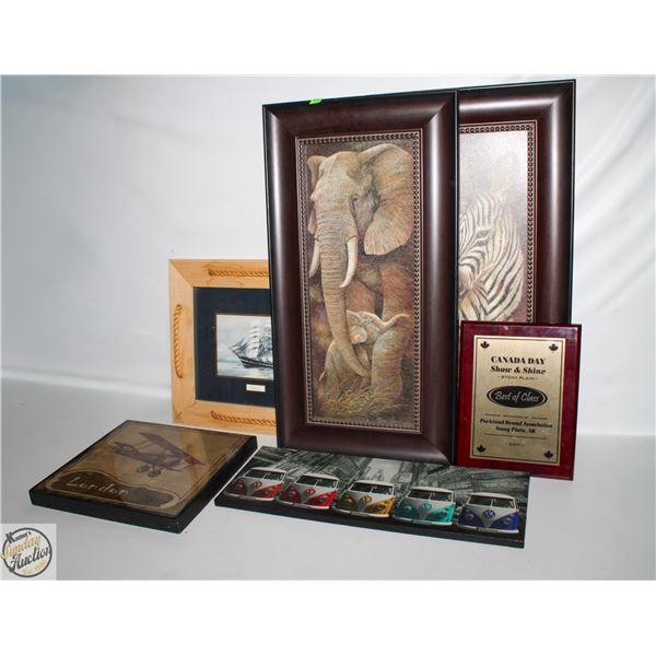 LOT OF ASSORTED WALL ART