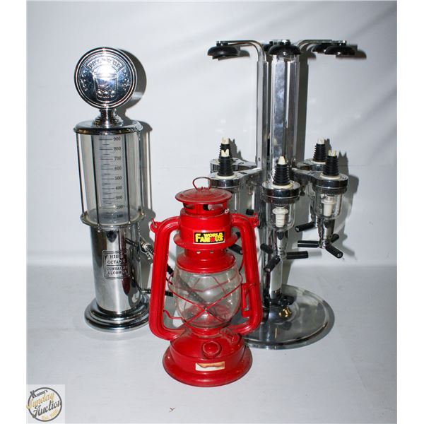 FLAT W/ GAS PUMP LIQOUR DISPENSER, GAS LAMP &