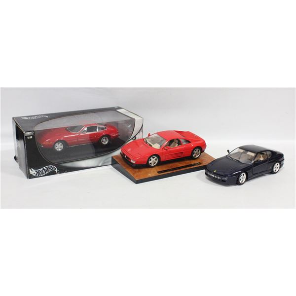 FLAT OF 3 DIECAST FERRARI CARS