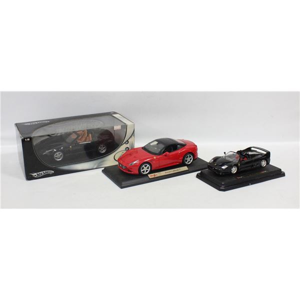 FLAT OF 3 DIECAST FERRARI CARS
