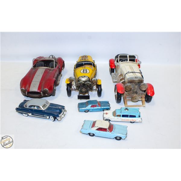 FLAT OF 6 ASSORTED CAR MODELS INCL: 2 CORGI & 1