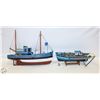 Image 1 : FLAT OF 2 WOODEN SHIP MODELS