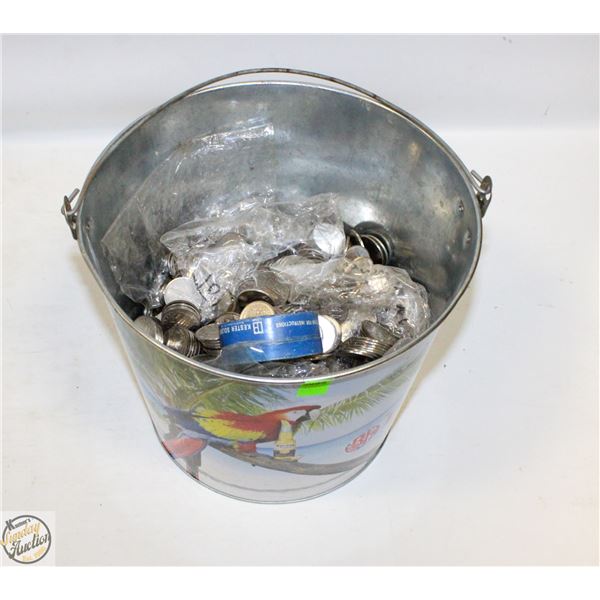 BUCKET OF ASSORTED PACHISLO TOKENS