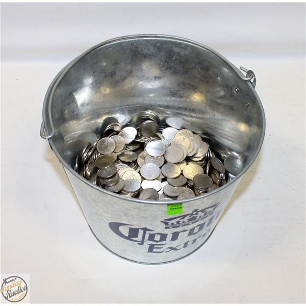 BUCKET OF ASSORTED PACHISLO TOKENS