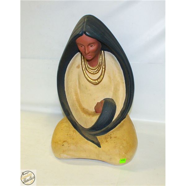 MOTHER & CHILD CERAMIC SCULPTURE SIGNED BY BOBBI