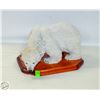Image 1 : NORTHERN TITAN POLAR BEAR RESIN SCULPTURE W/ WOOD
