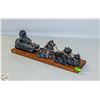 Image 1 : INUIT STYLE DOG SLED TEAM FIGURE SCENE ON WOOD