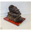 Image 1 : WOOD CARVED MOTHER BEAR & CUBS SCULPTURE W/ WOOD