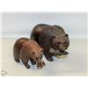 Image 1 : PAIR OF WOOD CARVED BEAR W/ FISH SCULPTURES
