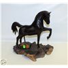 Image 1 : WOOD CARVED HORSE SCULPTURE APPROX 15" TALL