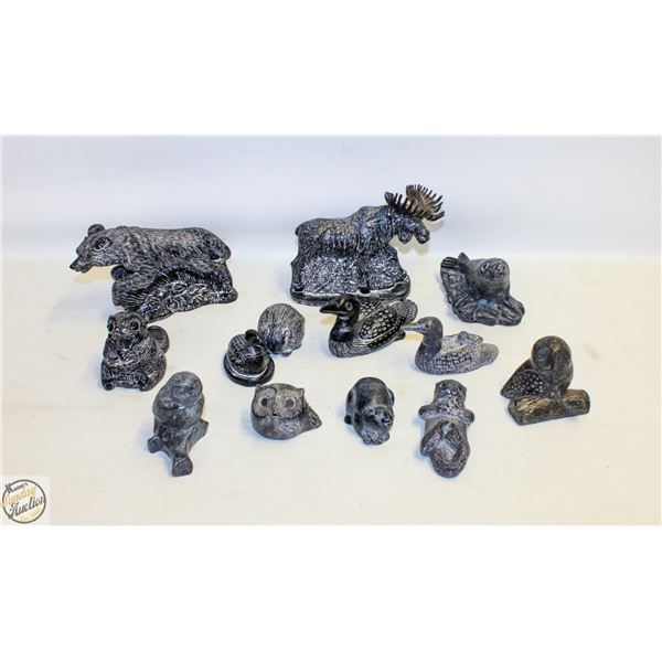 FLAT OF ASSORTED SOAP STONE CARVINGS