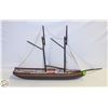 Image 1 : WOODEN MODEL SCHOONER W/ SAILS & RIGGING