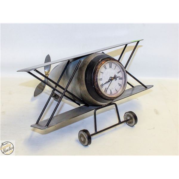 METAL BIPLANE DESK CLOCK