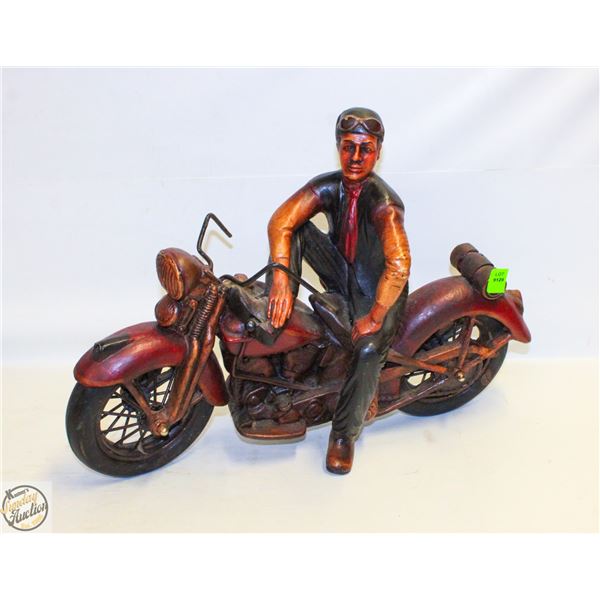 MOTORCYCLE RIDER RESIN STATUE