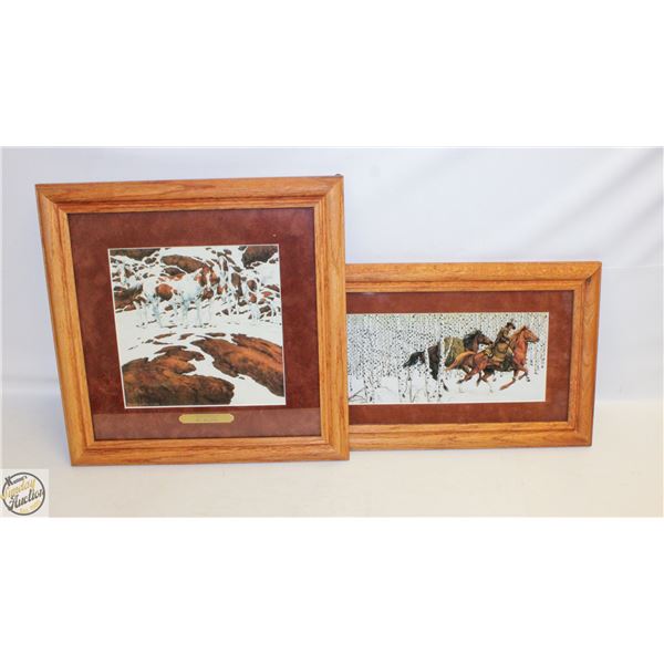 LOT OF 2 FRAMED & MATTED BEV DOOLITTLE PRINTS