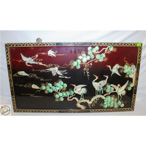 VINTAGE INLAYED MOTHER OF PEARL & JADE WALL