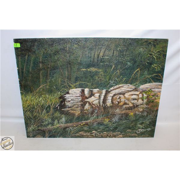 TOTEM POLE IN FOREST PRINT - SIGNED WIRTH 08