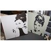 Image 1 : PAIR OF AUBREY HEPBURN BLACK ON WHITE CANVAS
