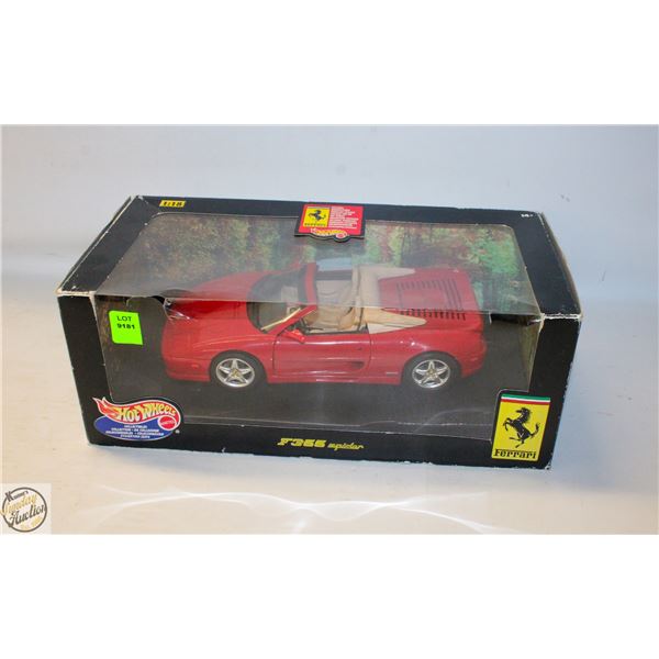 HOT WHEELS 1/18 SCALE FERRARI F355 SPIDER DIECAST