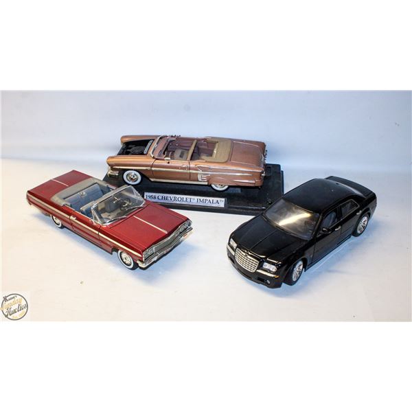 FLAT OF 3 DIECAST CARS