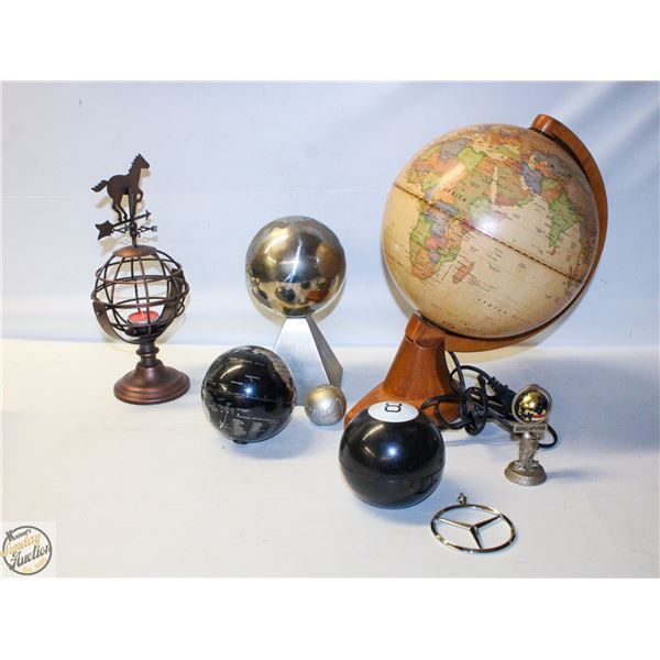 LOT OF VINTAGE GLOBES INCLUDES THOMAS PACCONI