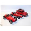 Image 1 : LOT OF THREE MATCHING METAL CARS - TWO RACECARS &