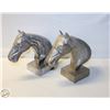 Image 1 : PAIR OF SILVER TONE HORSE BUSTS